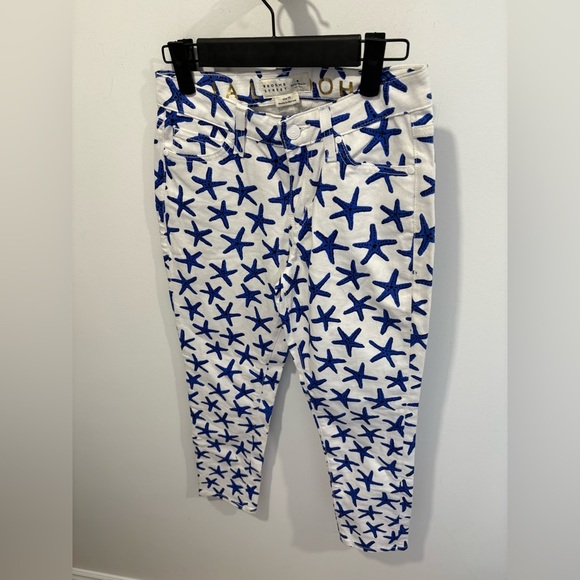 NWOT-Kate Spade Women's White Starfish Denim Capri - Picture 2 of 9